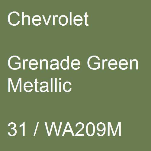 Chevrolet, Grenade Green Metallic, 31 / WA209M.